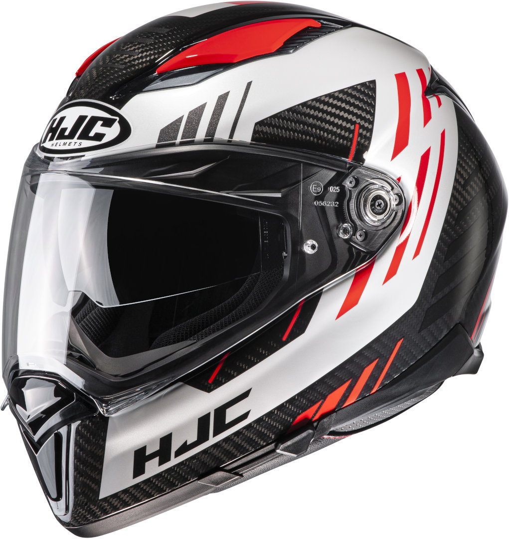 HJC F70 Carbon Kesta Helm, zwart-wit-rood, afmeting XL