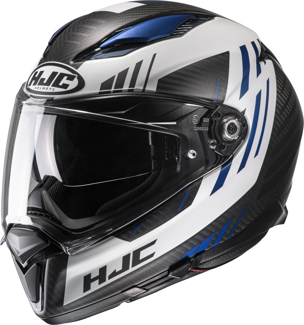 HJC F70 Carbon Kesta Helmet, black-white-blue, Size S, black-white-blue, Size S