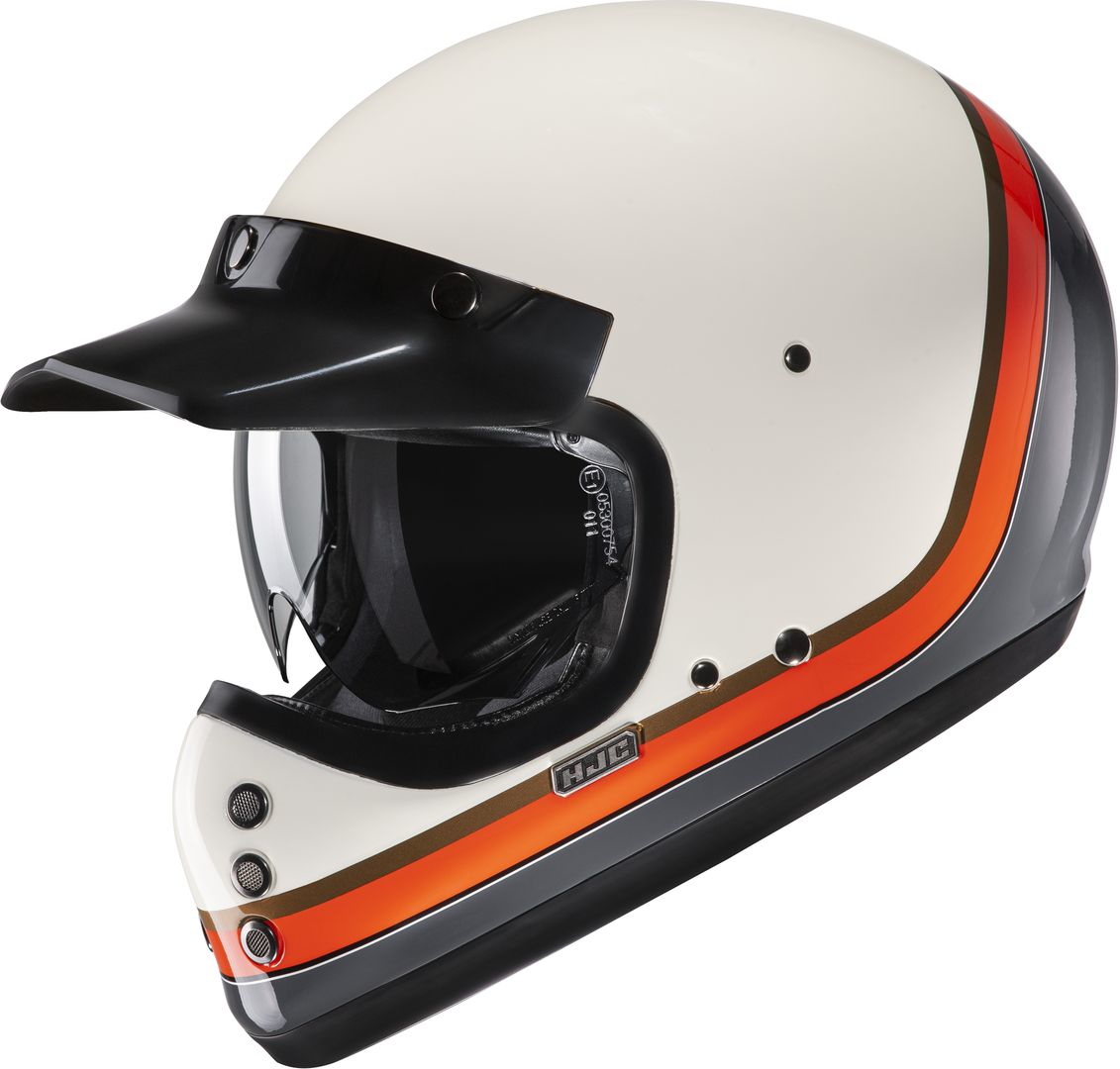 HJC V60 Scoby, white-orange, Size XS 54 55, white-orange, Size XS 54 55