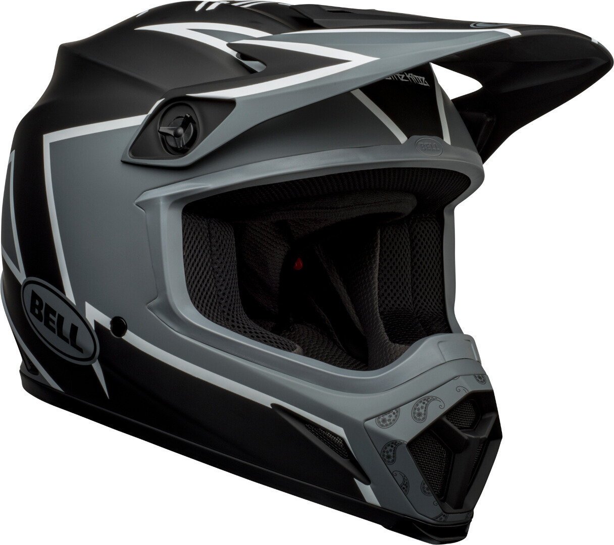 Bell MX-9 MIPS Twitch Motocross Helmet, black-grey-white, Size S, black-grey-white, Size S