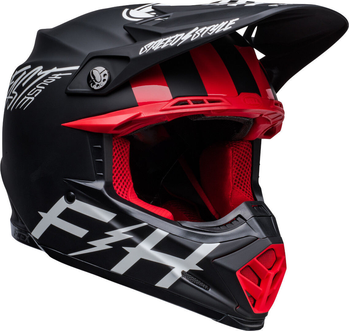 Bell Moto-9S Flex Fasthouse Mojave Motocross Helmet, black-white, Size S, S Black White unisex