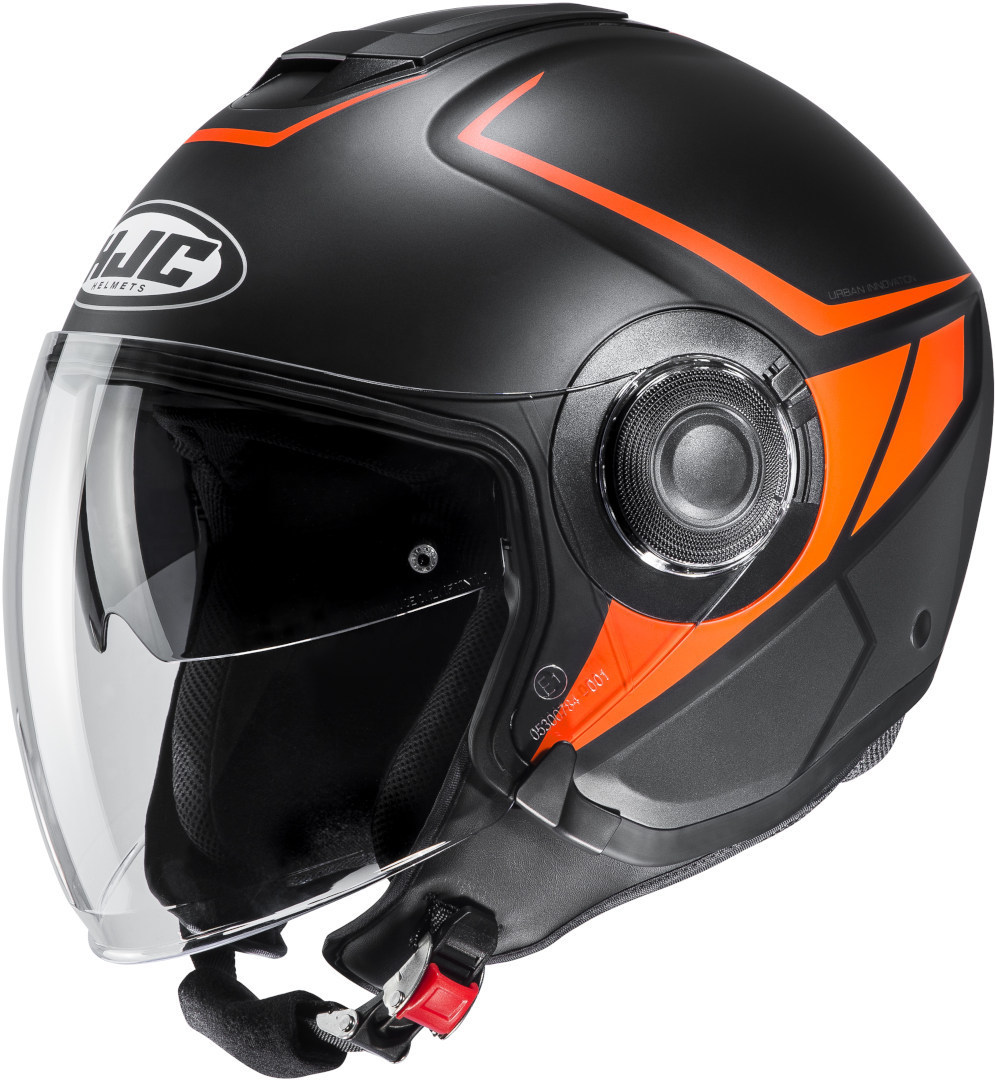 HJC i40 Camet Jet Helmet, black-orange, Size S, black-orange, Size S