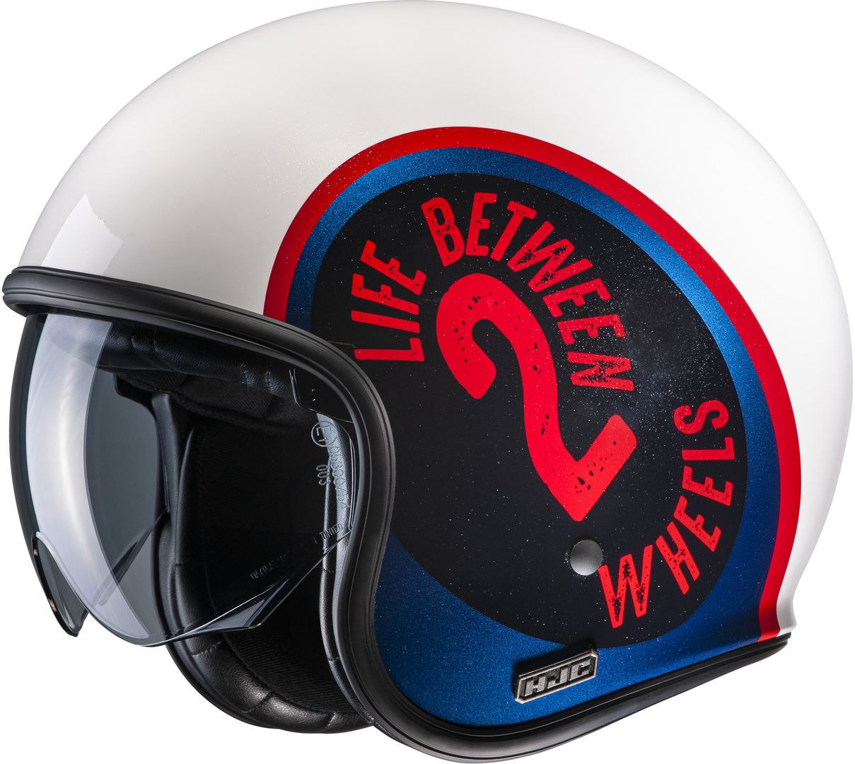 HJC V30 Harvey Jet Helmet, white-red-blue, Size XS 54 55, white-red-blue, Size XS 54 55