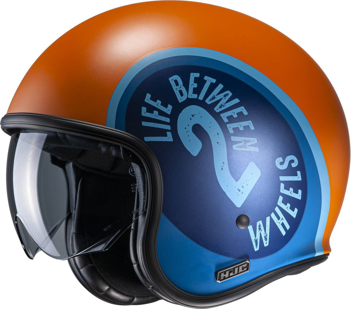 HJC V30 Harvey Jet Helmet, blue-orange, Size M, blue-orange, Size M