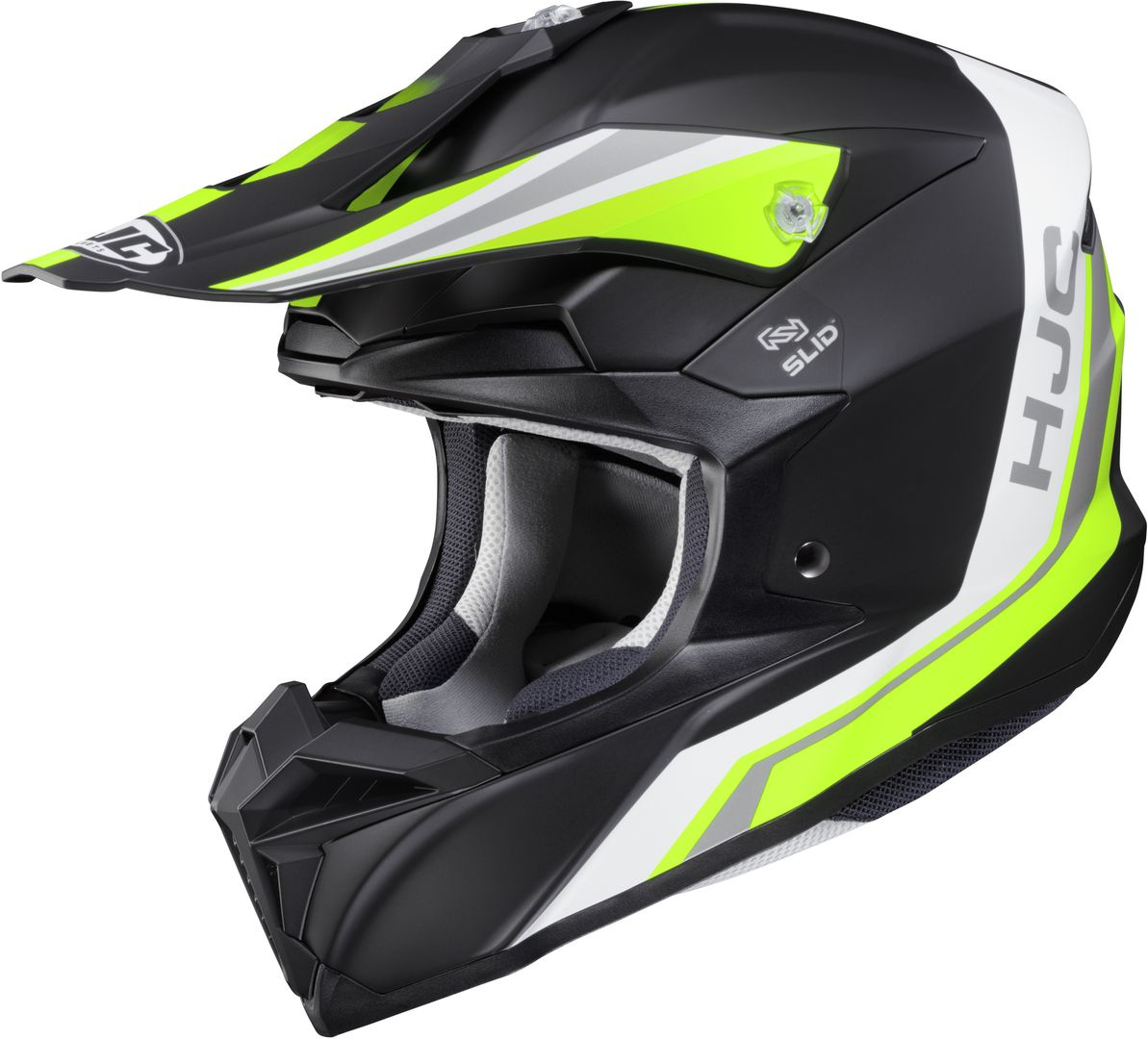 HJC i50 Flux Motocross Helmet, black-white-green, Size XS, black-white-green, Size XS