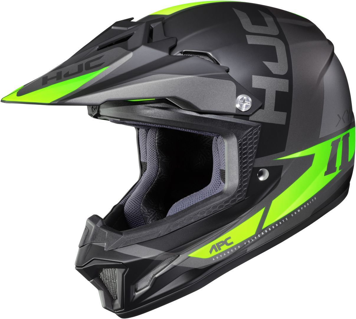 HJC CL-XY II Creed Youth Motocross Helmet, black-green, Size M, black-green, Size M
