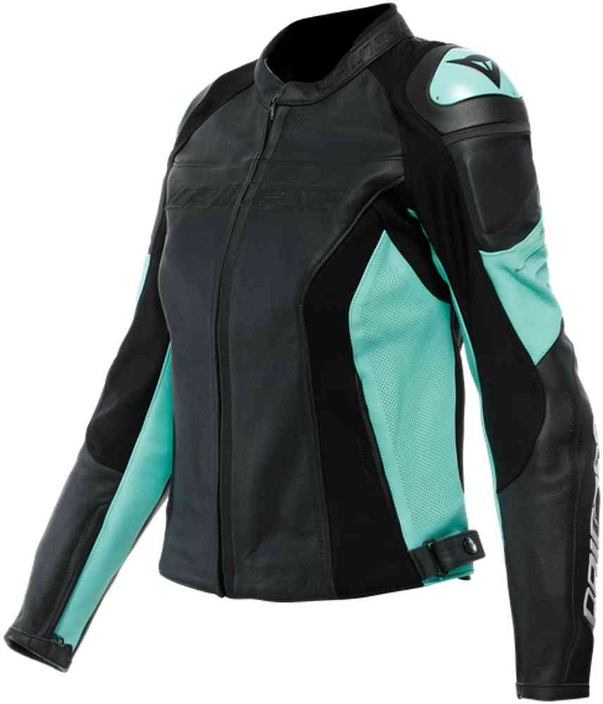 Dainese Racing 4 Chaqueta de cuero perforada para damas de motocicleta