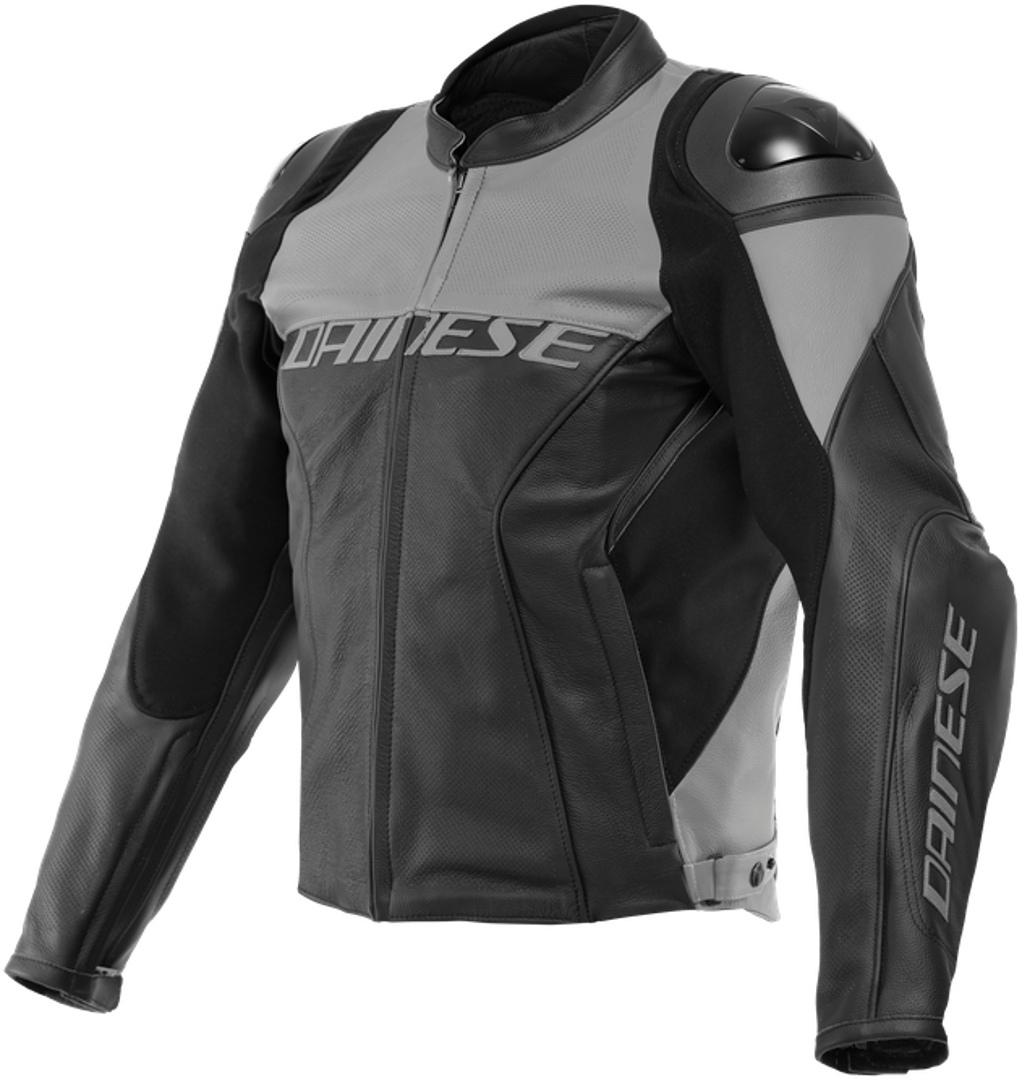 Dainese Racing 4 Перфорированная кожаная куртка мотоцикла Черный/Серый 44 