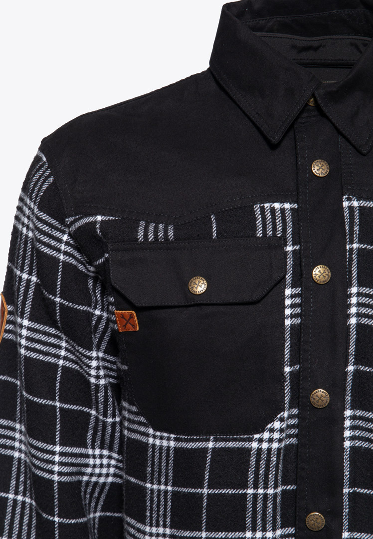Side view of King Kerosin KK Kustom Kulture Workwear Shirt, black-white, Size 5XL for Men