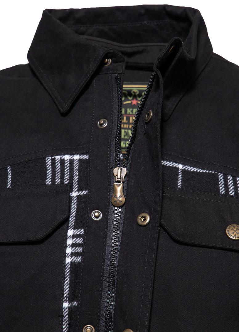 Side view of King Kerosin KK Kustom Kulture Workwear Shirt, black-white, Size 5XL for Men
