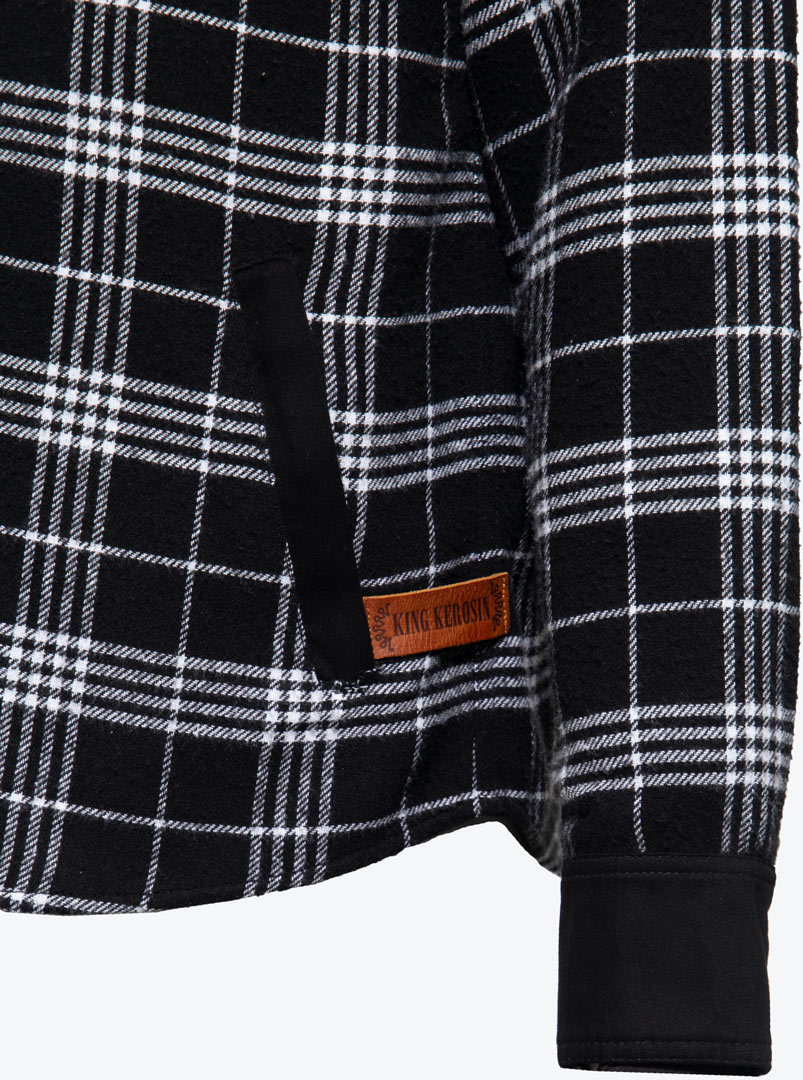 Side view of King Kerosin KK Kustom Kulture Workwear Shirt, black-white, Size 5XL for Men