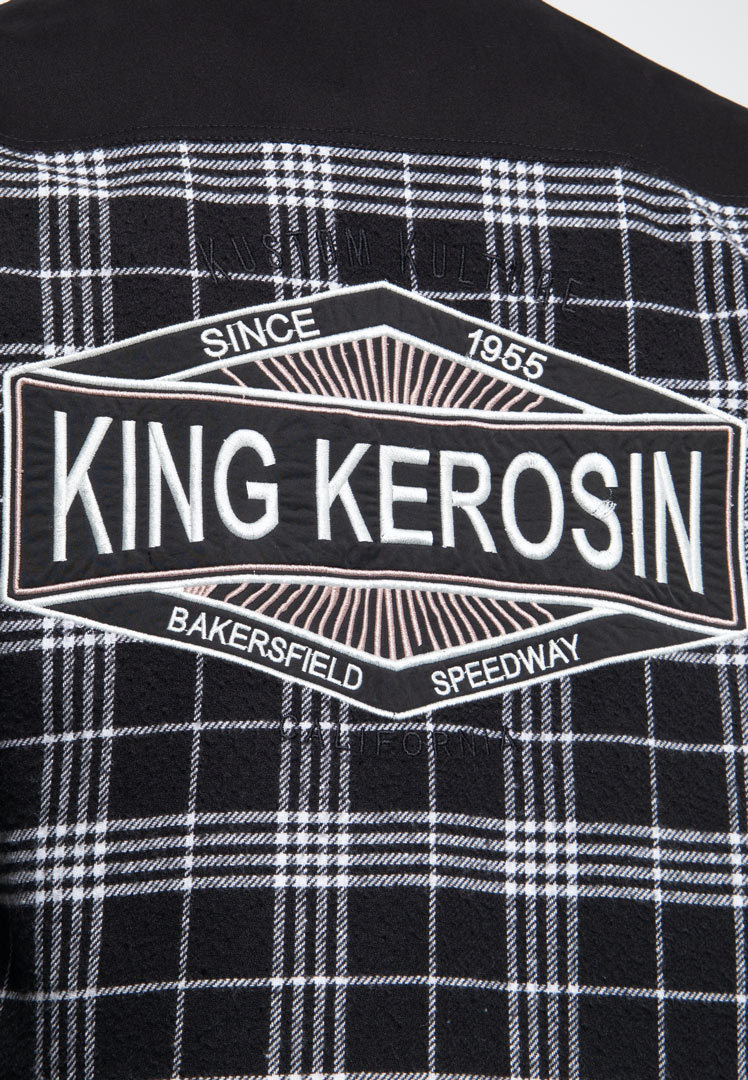 Side view of King Kerosin KK Kustom Kulture Workwear Shirt, black-white, Size 5XL for Men