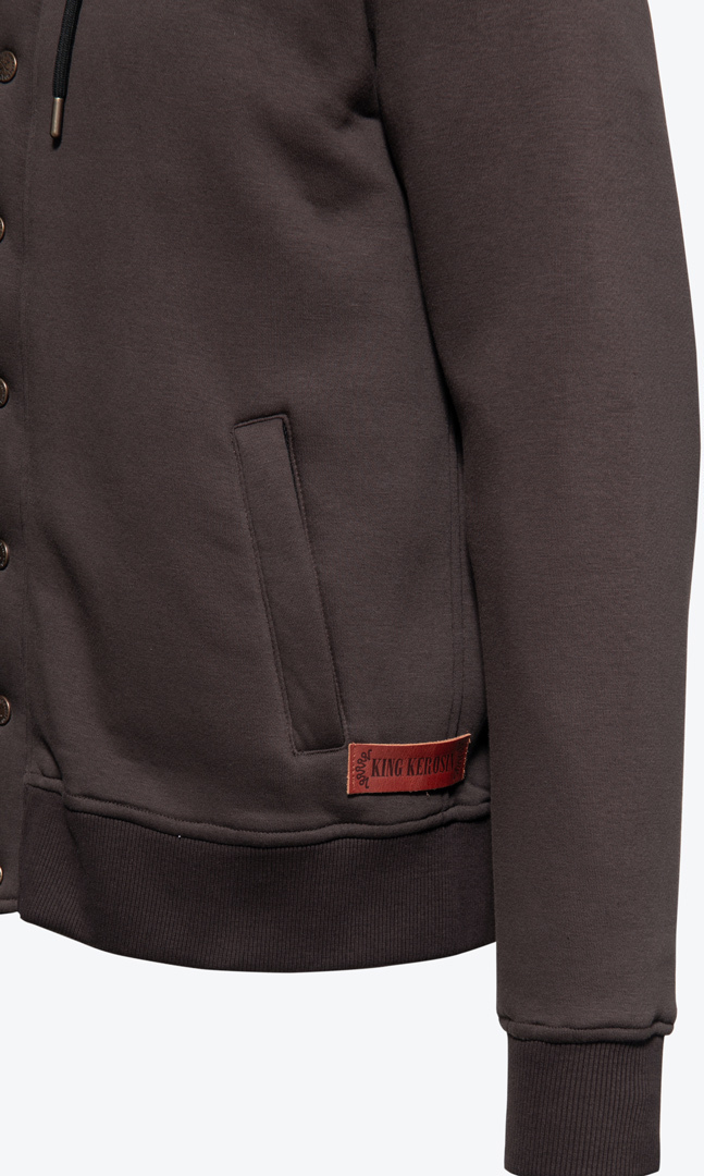 Side view of King Kerosin Detroit Motor Service Adventure Jacket, brown, Size S for Men