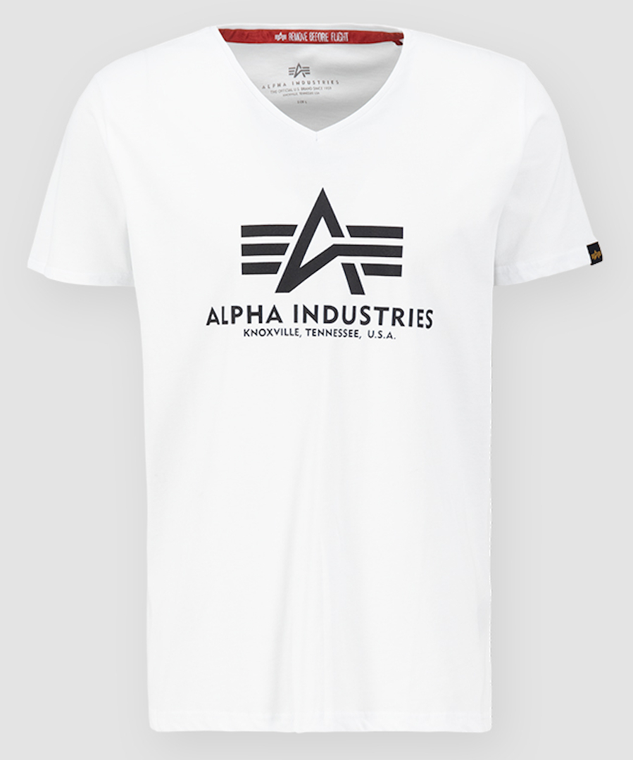 Alpha Industries Basic V-Neck T-shirt, blanc, taille S pour Hommes