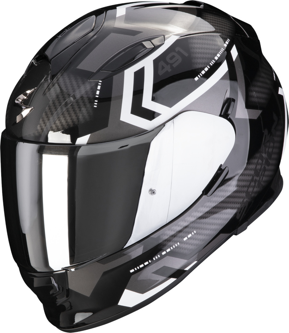 Scorpion EXO-491 Spin Helm, zwart-wit, afmeting 2XL
