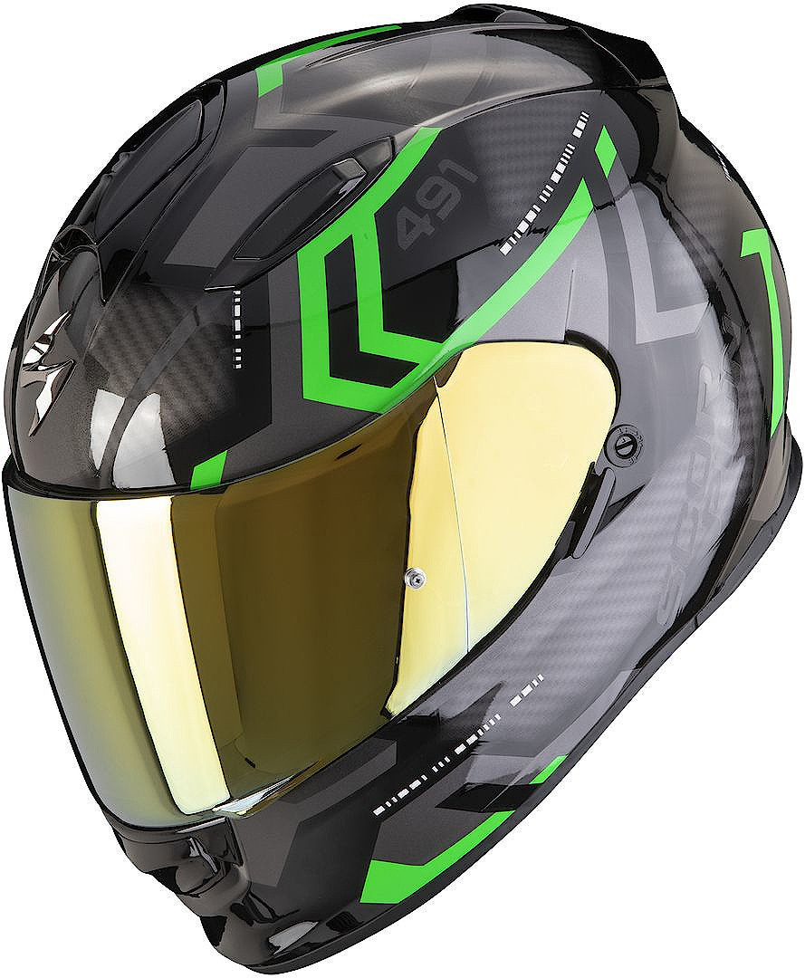 Scorpion EXO-491 Spin Helm, zwart-groen, afmeting S