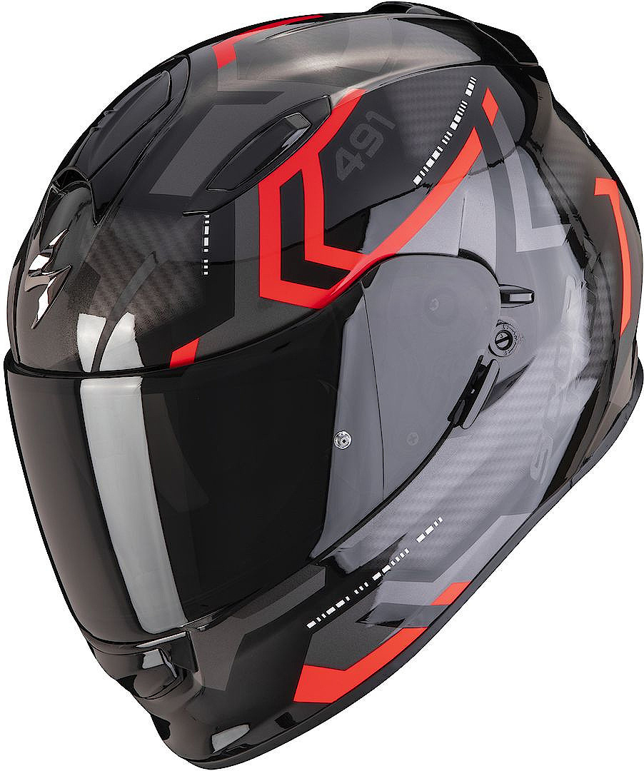 Scorpion EXO-491 Spin Helm, zwart-rood, afmeting S