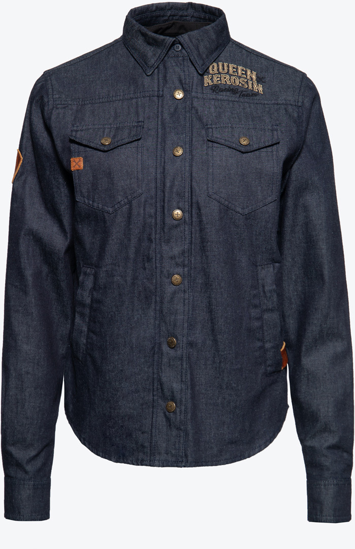 Queen Kerosin Speedway Queens Chemise pour dames, bleu, taille 4XL pour Femmes