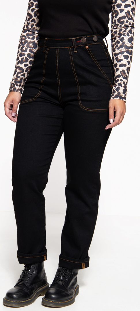 Queen Kerosin 50´s Vintage Fit Black Jeans pour dames