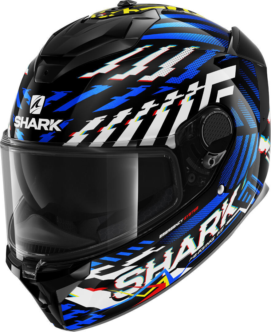 Shark Spartan GT E-Brake Helmet, black-white-blue, Size S, black-white-blue, Size S