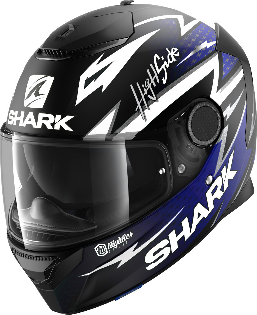 Shark Spartan Adrian Parassol Mat Helmet, black-grey-white-blue, Size S, black-grey-white-blue, Size S