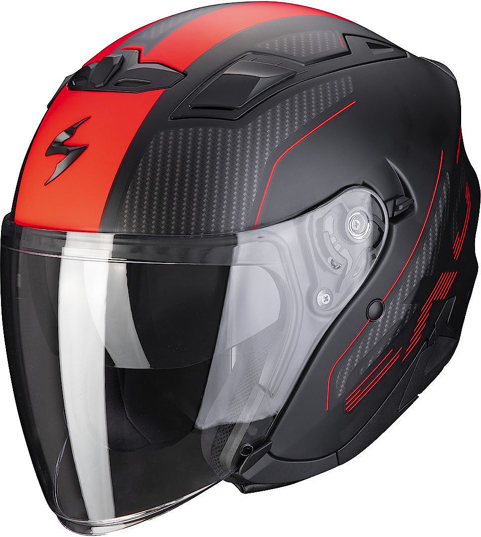 Scorpion EXO-230 Condor Jet Helmet, black-red, Size XS, black-red, Size XS