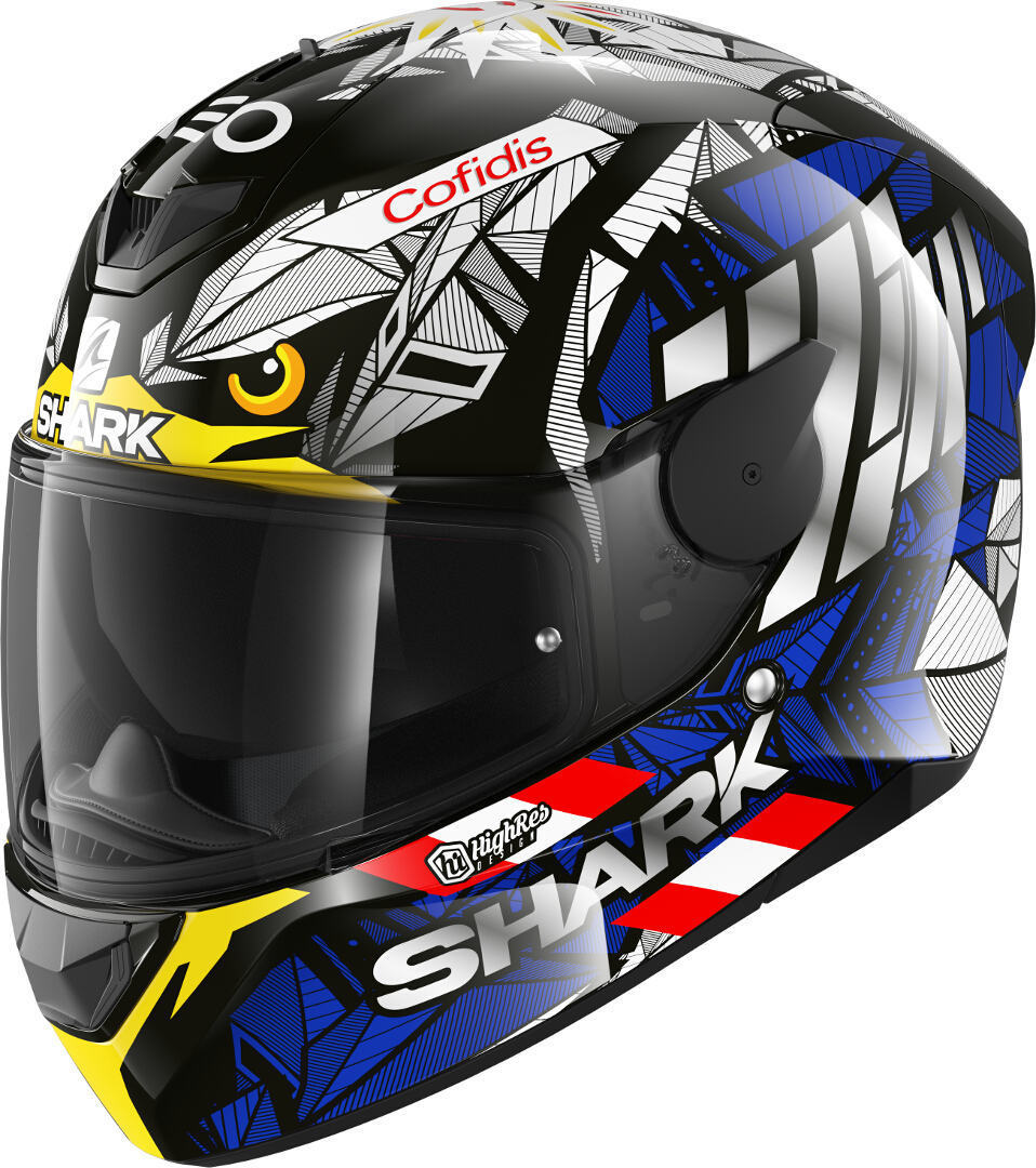 Shark D-SKWAL 2 Oliveira Falcao Helmet, black-grey-blue, Size XS, black-grey-blue, Size XS