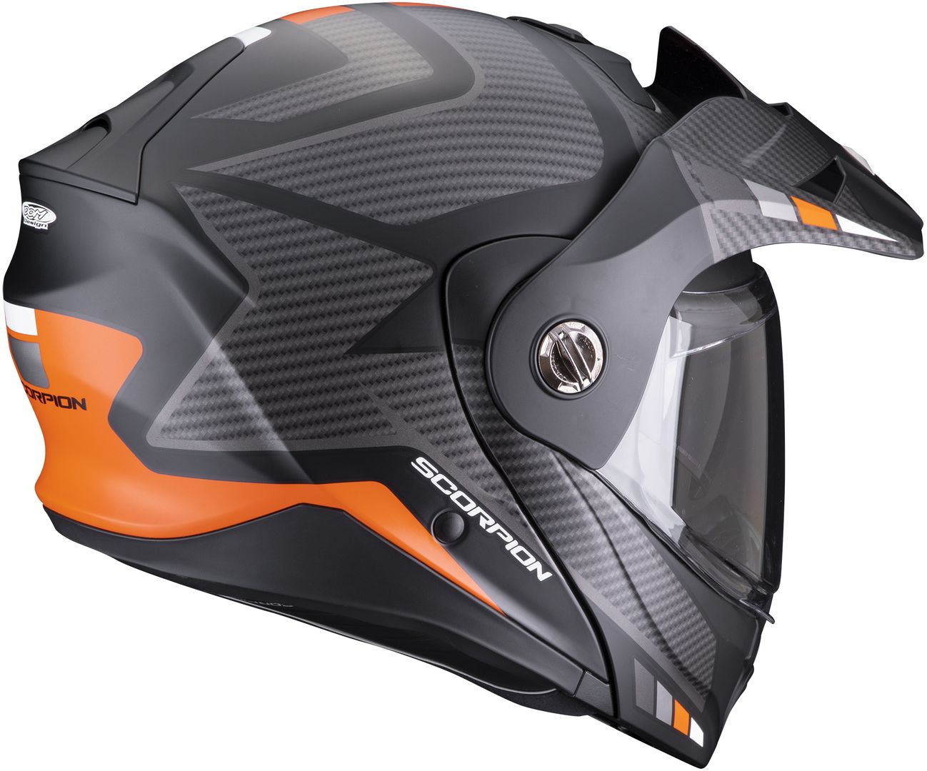 Side view of Scorpion ADX-2 Camino Helmet, black-orange, Size XS 54 55 for Men