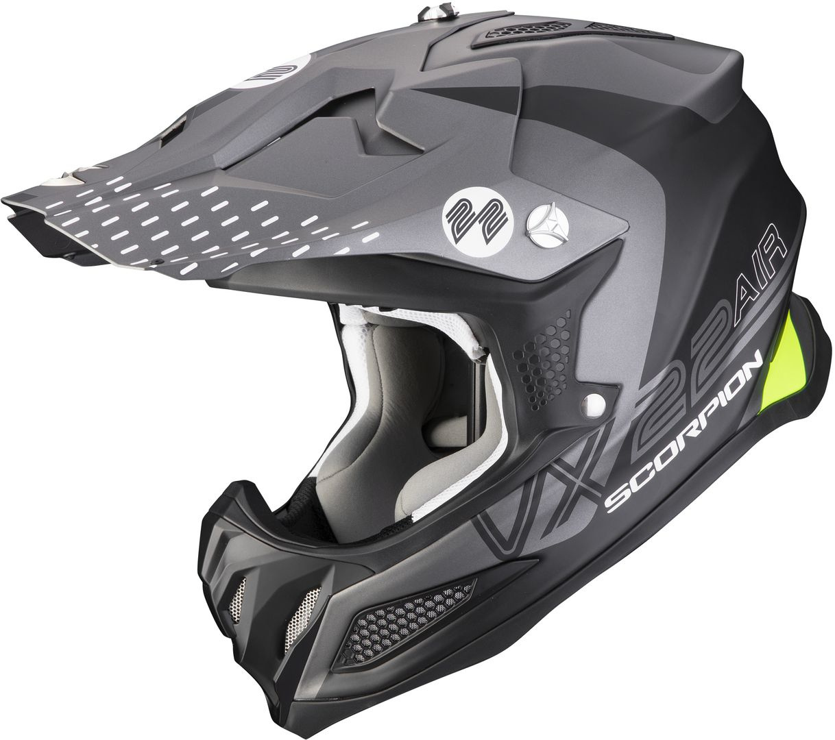 Scorpion VX-22 Air Ares Motocross Helmet, black-silver, Size XS, black-silver, Size XS