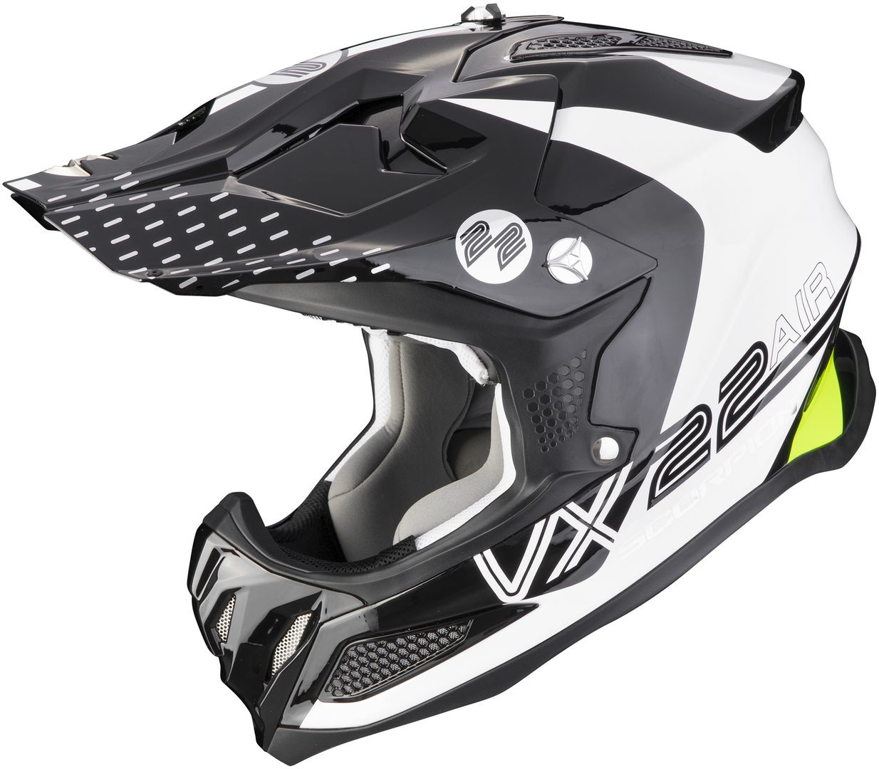 Scorpion VX-22 Air Ares Motocross Helmet, black-white, Size XS, black-white, Size XS