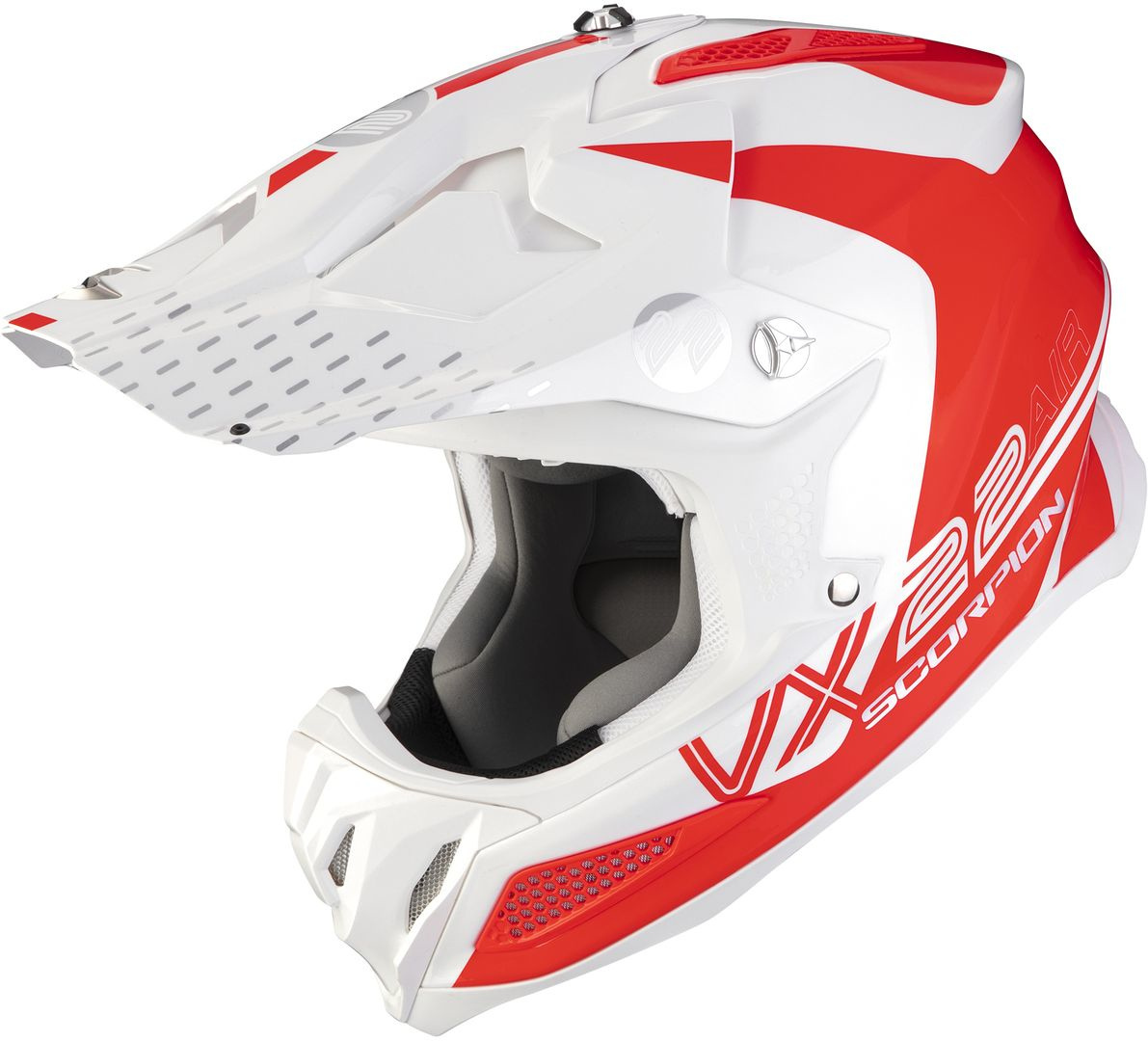 Scorpion VX-22 Air Ares Motocross Helmet, white-red, Size XS, white-red, Size XS