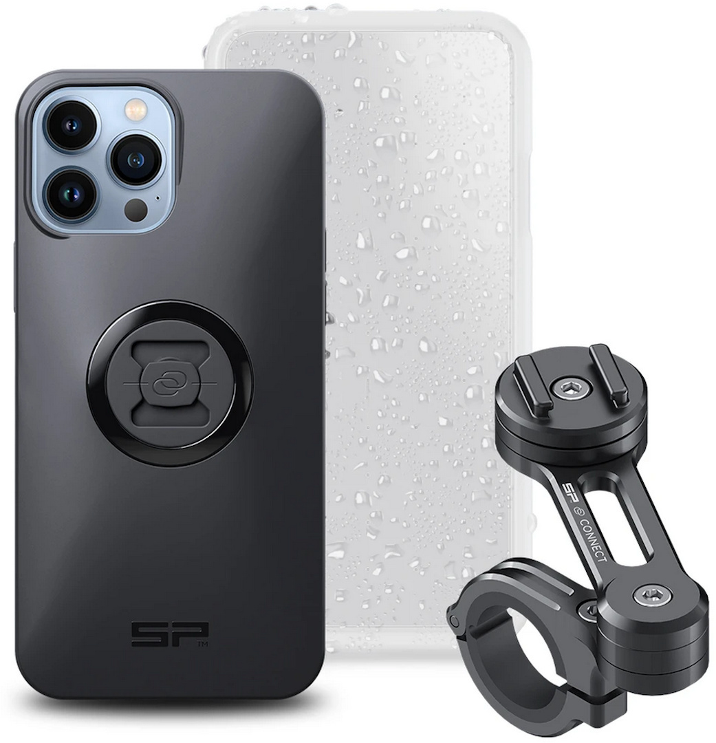 SP Connect Moto Bundle iPhone 13 Pro Max Smartphone-Halterung, schwarz, schwarz