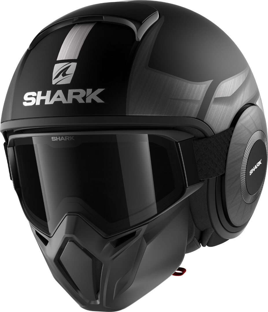 Shark Street-Drak Tribute RM Helmet, black-grey-silver, Size XS, black-grey-silver, Size XS