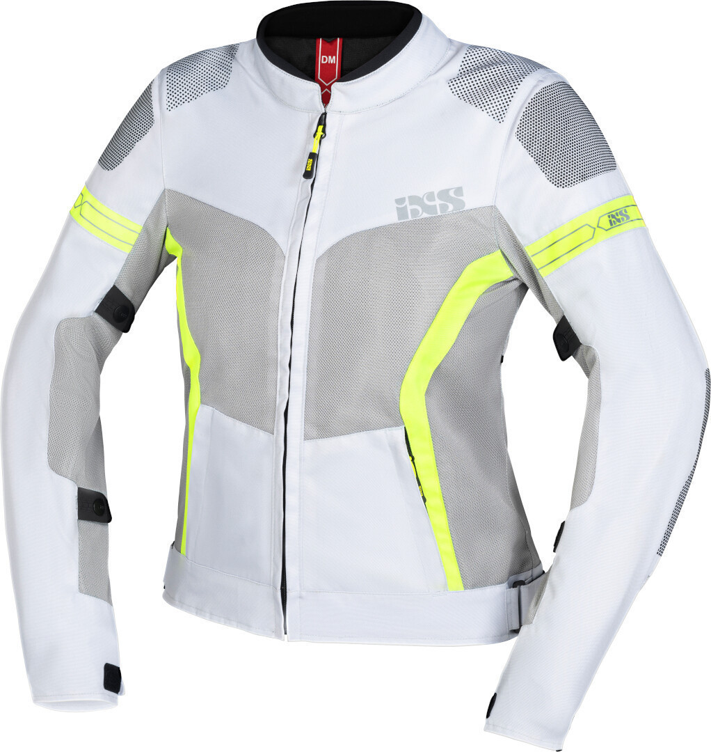 IXS Trigonis-Air Ladies Motorcycle Textile Jacket, grey-yellow, Size S for Women, grey-yellow, Size S for Women