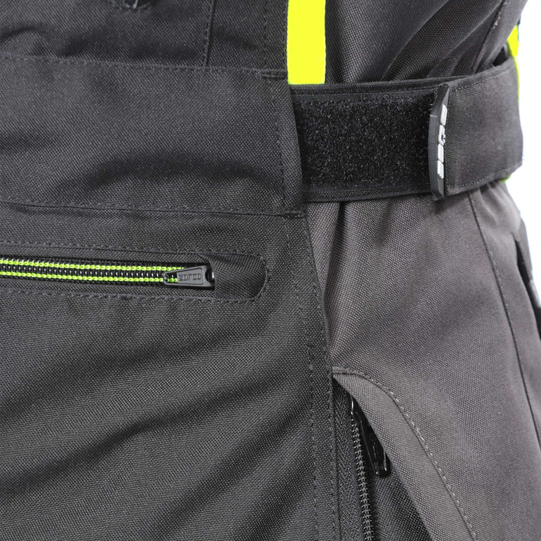 Side view of Büse Jana Ladies Motorcycle Textile Jacket, black-grey-yellow, Size 38 for Women