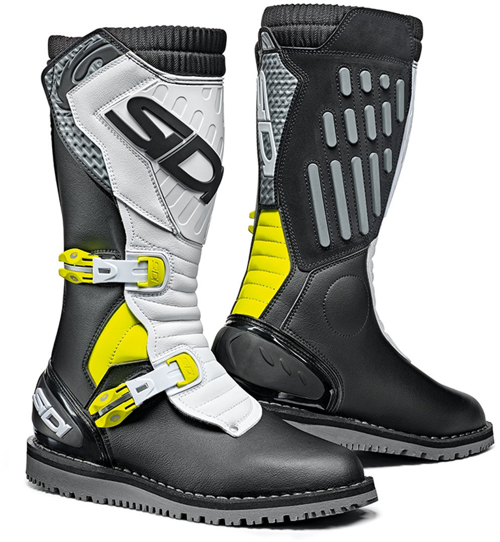 Sidi Trial Zero.2 Motocross Boots, black-white-yellow, Size 40, black-white-yellow, Size 40