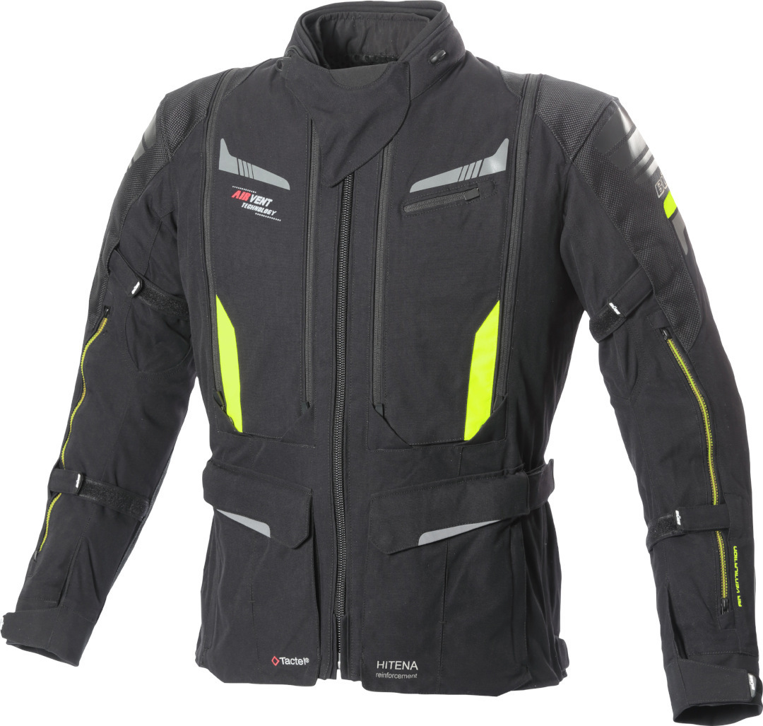 Büse Agadir Motorcycle Textile Jacket, black-yellow, Size 30, black-yellow, Size 30