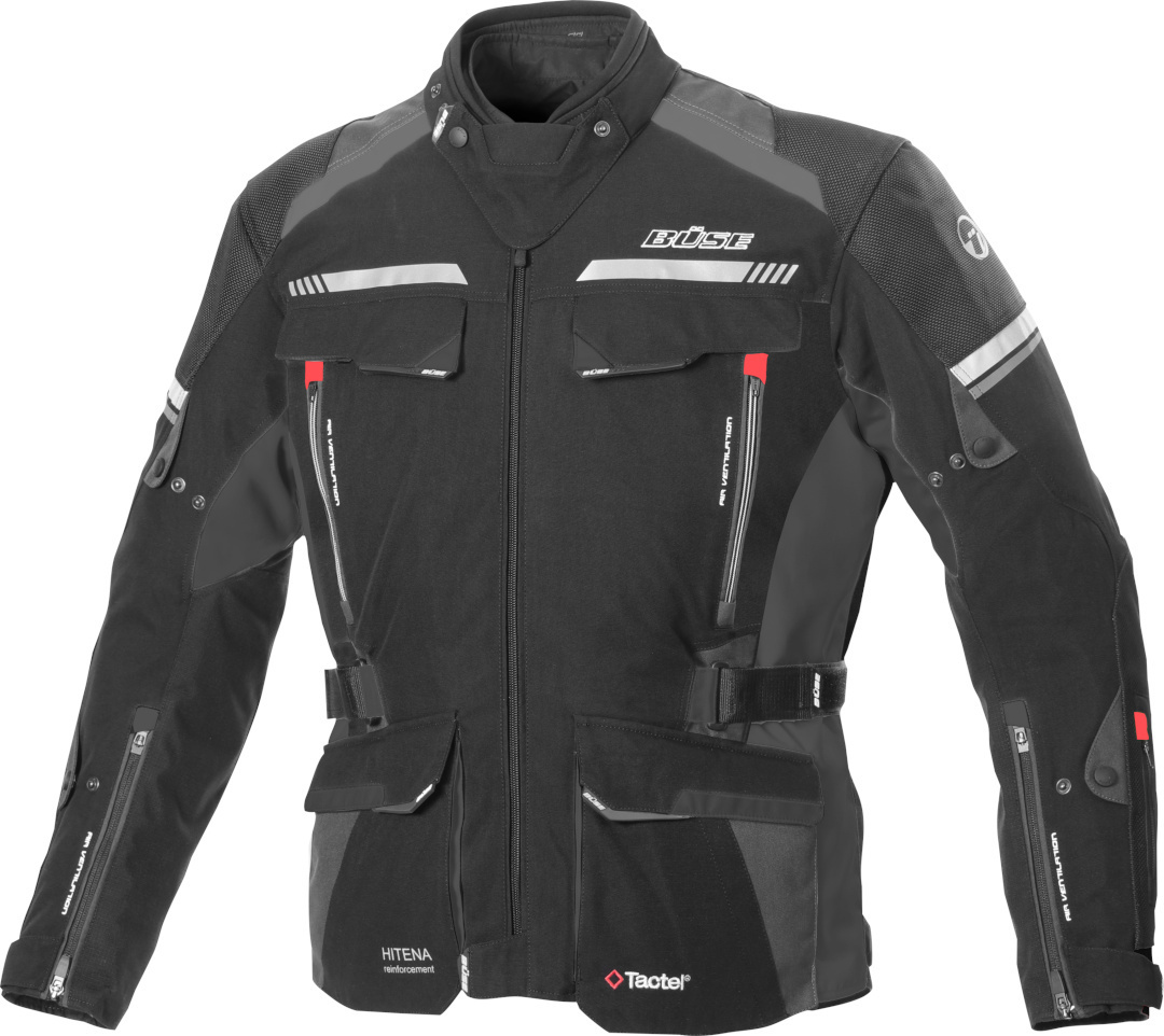 Büse Highland 2 Motorcykel Textil Jacka, svart-grå, storlek 10XL