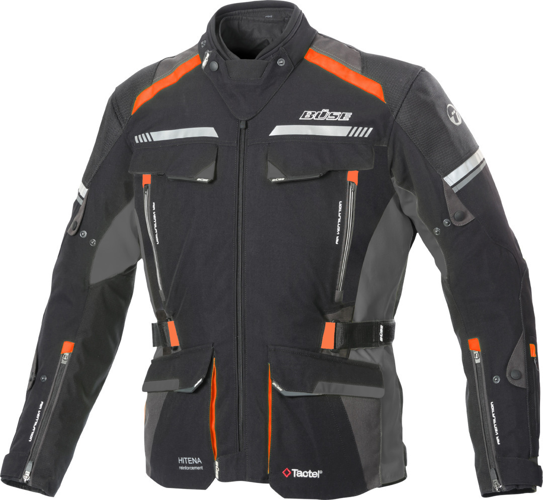 Büse Highland 2 Motorcykel Textil Jacka, svart-grå-orange, storlek 60