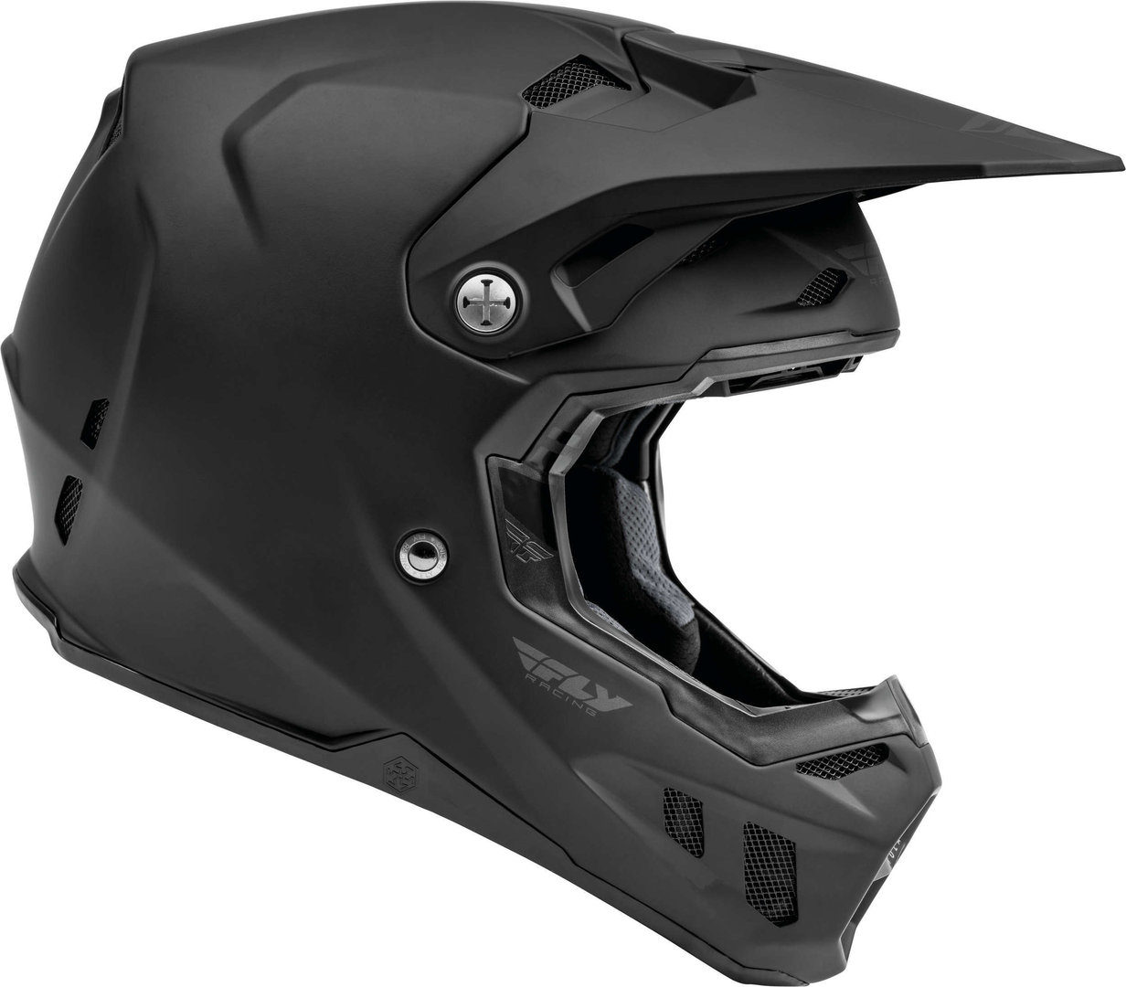 Side view of Fly Racing Formula CC Driver Solid Motocross Helmet, black, Size S for Men