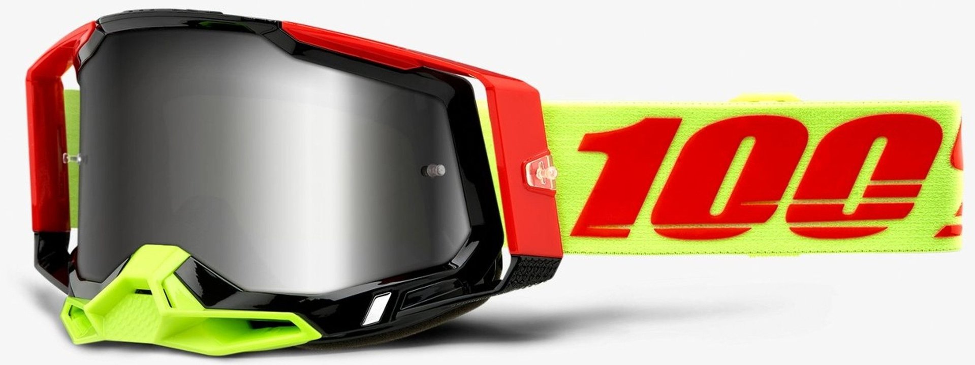 100% Racefraft 2 Extra Wiz Motocross Goggles, black-red, black-red, Size One Size