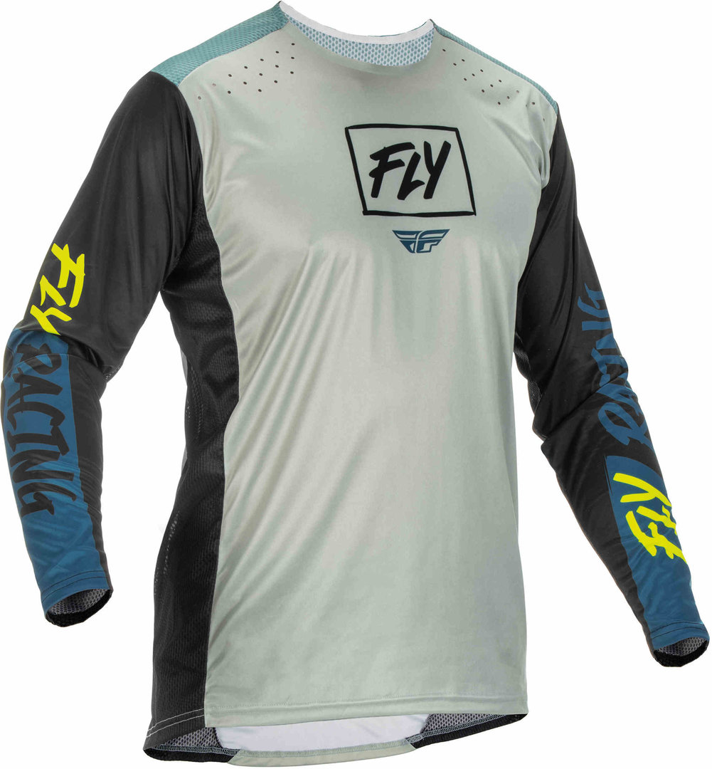 Fly Racing Lite Motocross Jersey, grey-blue, Size S, grey-blue, Size S