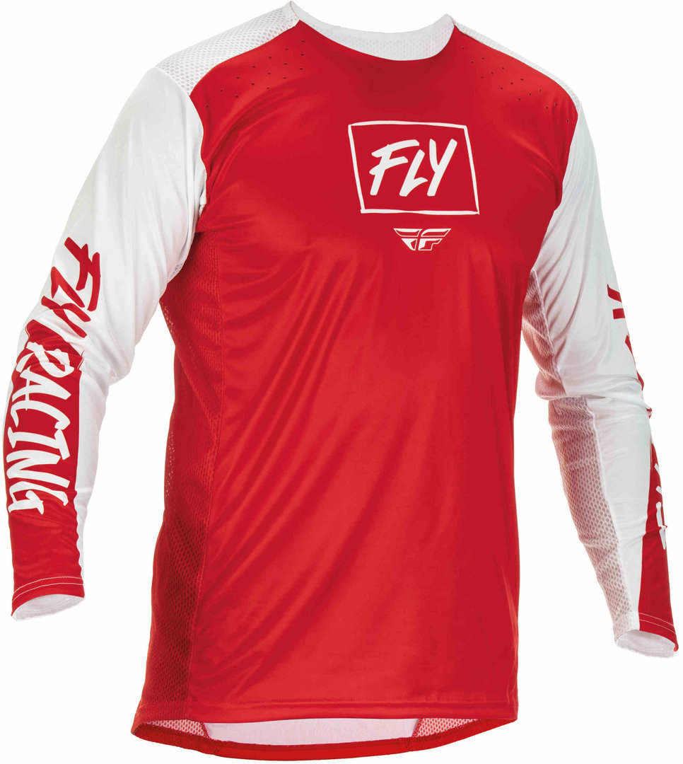 Fly Racing Lite Motocross Jersey, white-red, Size M, white-red, Size M