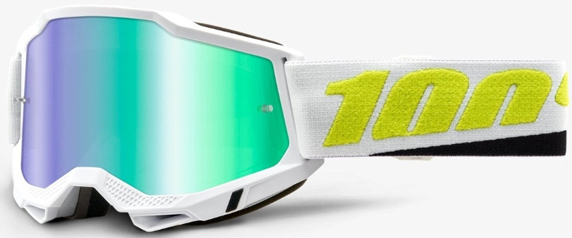 100% Accuri 2 Extra Peyote Motocross Goggles, white-yellow, white-yellow, Size One Size