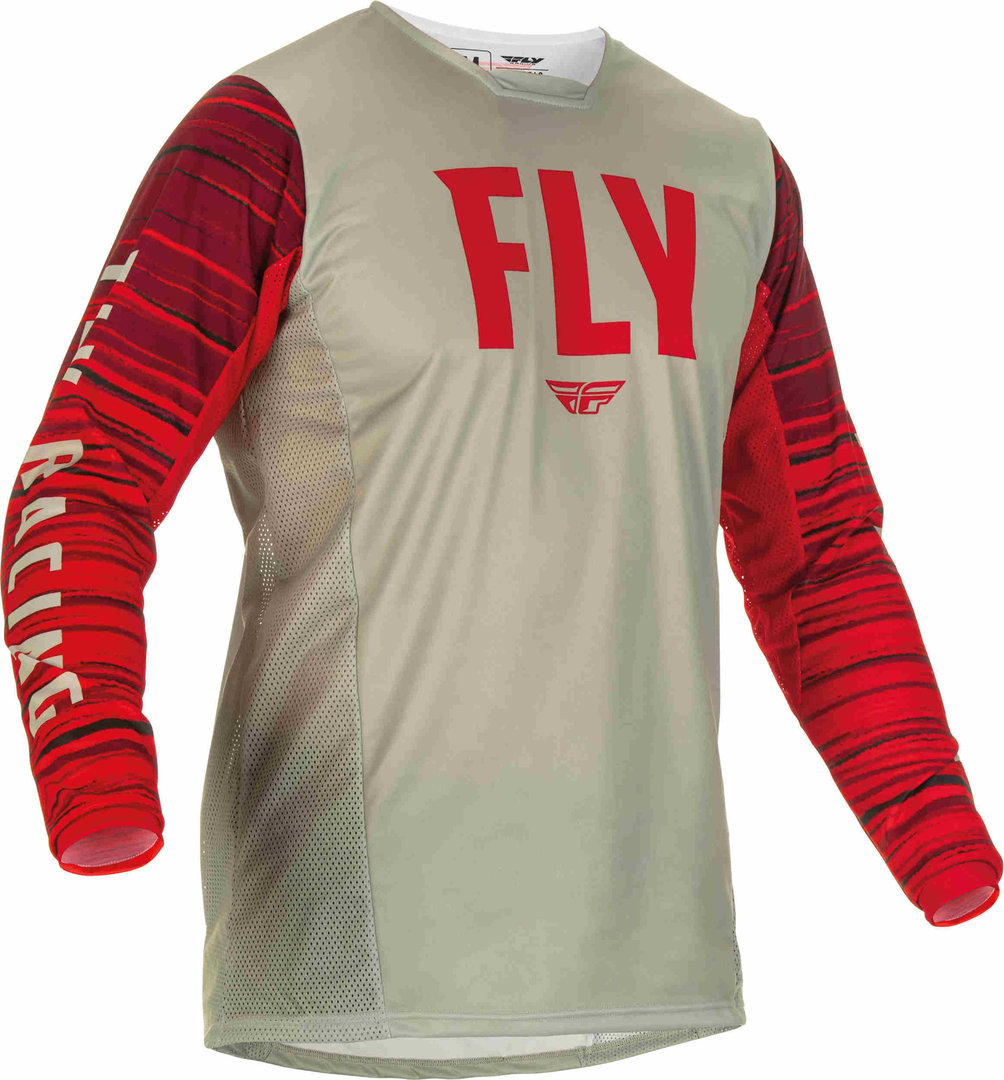 Fly Racing Kinetic Wave Motocross Jersey, grey-red, Size S, grey-red, Size S