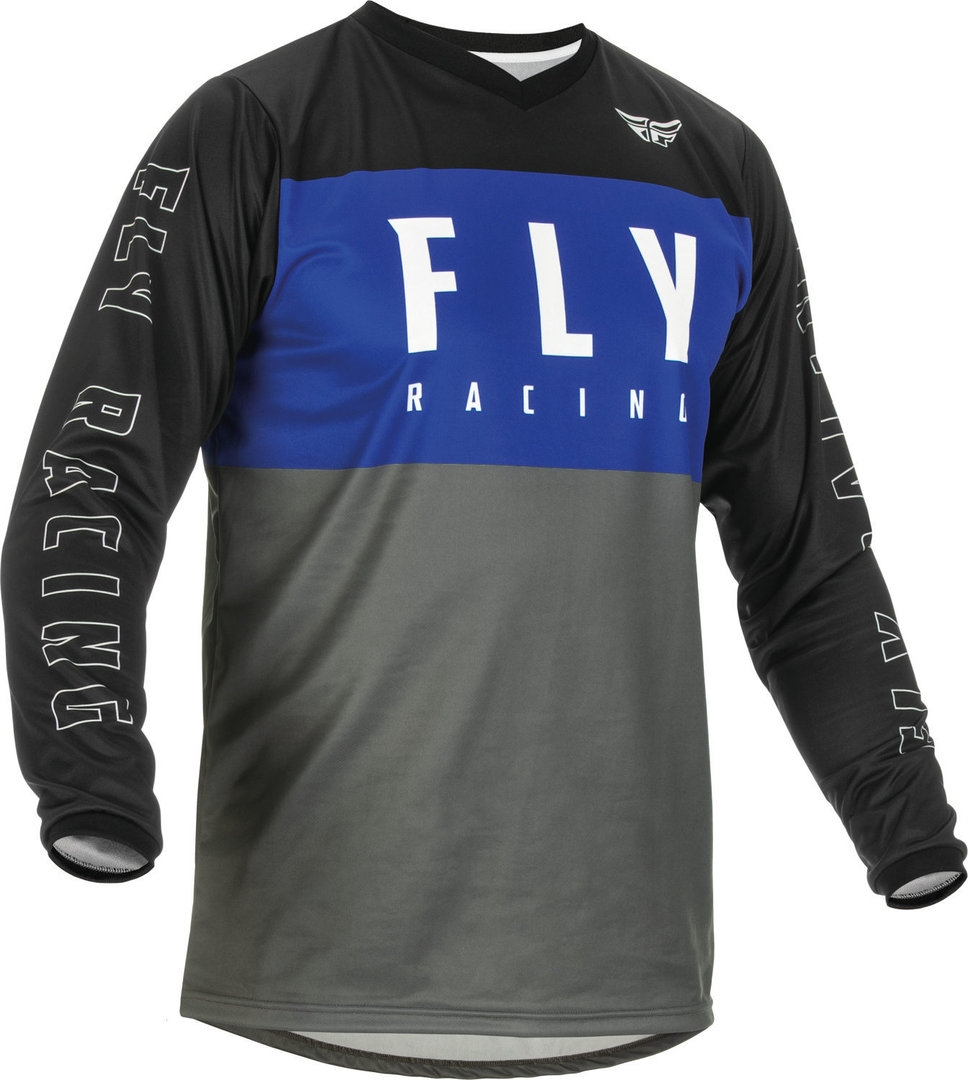 Fly Racing F-16 Motorcross Jersey, zwart-grijs-blauw, afmeting S