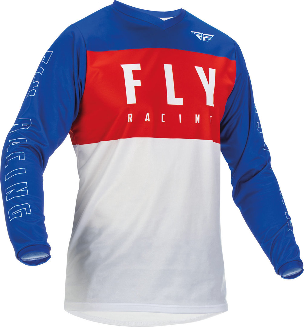 Fly Racing F-16 Motocross Jersey, white-red-blue, Size S, white-red-blue, Size S