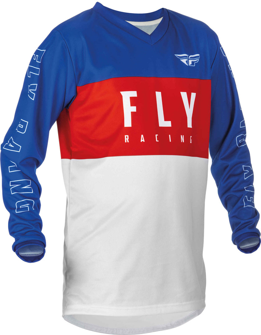 Fly Racing F-16 Youth Jersey, white-red-blue, Size M, white-red-blue, Size M
