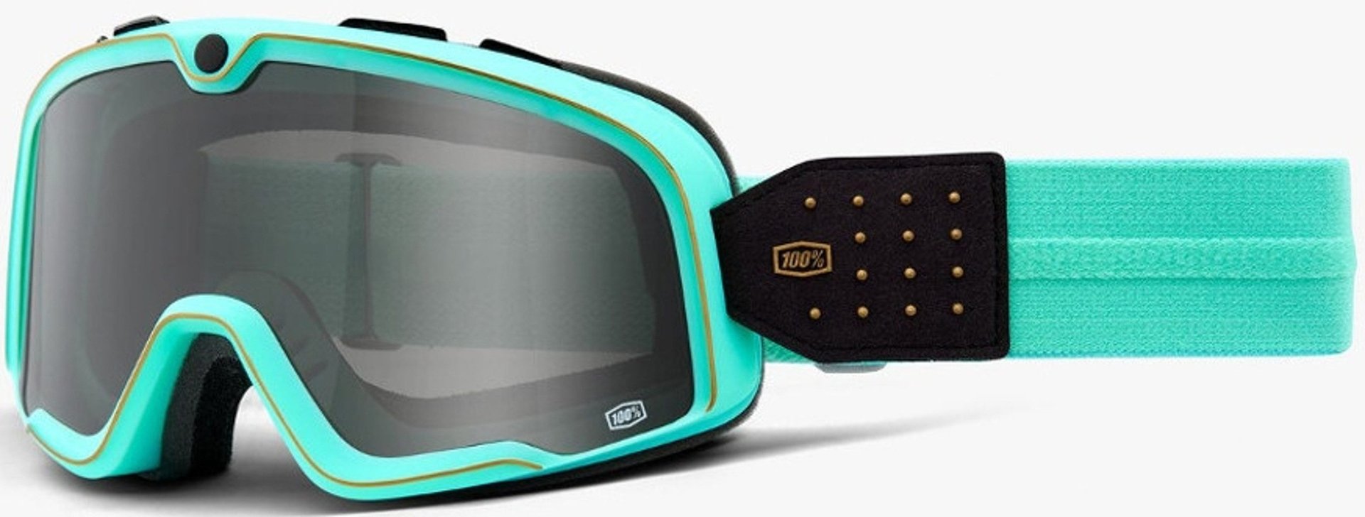 100% Barstow Cardif Motocross Goggles, turquoise, turquoise, Size One Size