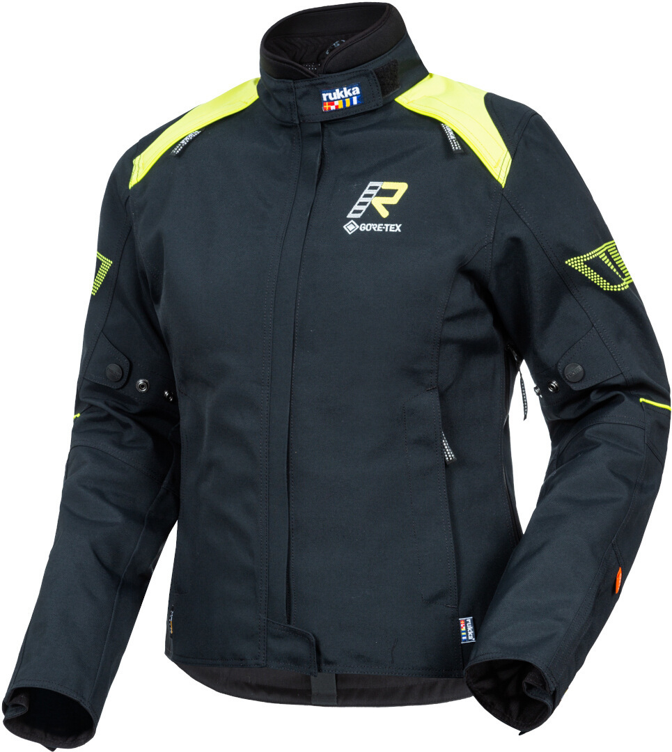 Rukka Rexiina GTX Ladies Motorcycle Textile Jacket, black-yellow, Size 34 for Women, black-yellow, Size 34 for Women